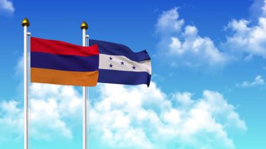 Kutupta alfa ile birlikte ARMENIA ve HONDURAS bayrakları dalgalanıyor