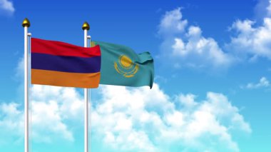 Kutupta alfa ile birlikte ARMENIA ve KAZAKHSTAN bayrakları dalgalanıyor
