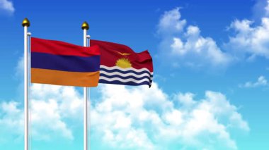 Direkte alfa ile birlikte ARMENIA ve KIRIBATI bayrakları sallamak