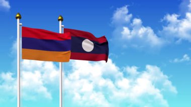 Kutupta alfa ile birlikte ARMENIA ve LAOS bayrakları dalgalanıyor