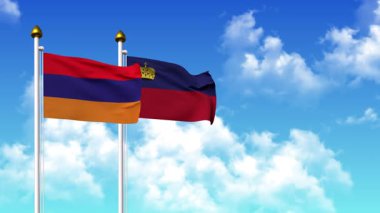 Kutupta alfa ile birlikte ARMENIA ve LIECHTENSTEIN bayrakları dalgalanıyor