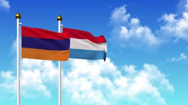 Kutupta alfa ile birlikte ARMENIA ve LUXEMBOURG bayrakları dalgalanıyor