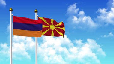 Kutupta alfa ile birlikte ARMENIA ve MACEDONIA bayrakları dalgalanıyor