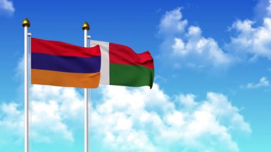 Kutupta alfa ile birlikte ARMENIA ve MADAGASCAR bayrakları dalgalanıyor