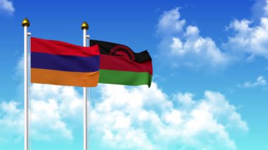 Kutupta alfa ile birlikte ARMENIA ve MALAWI bayrakları dalgalanıyor