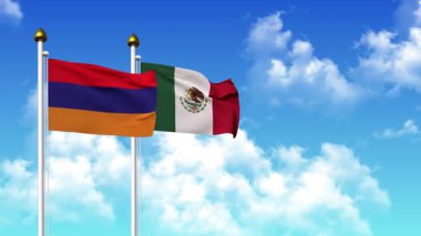 Kutuplarda alfa ile birlikte ARMENIA ve MEXICO bayrakları dalgalanıyor