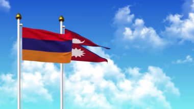 Direkte alfa ile birlikte ARMENIA ve NEPAL bayrakları dalgalanıyor