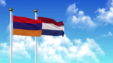 Kutupta alfa ile birlikte ARMENIA ve NETHERLANDS bayrakları dalgalanıyor
