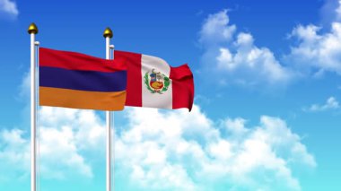 Kutupta alfa ile birlikte ARMENIA ve Peru bayrakları dalgalanıyor