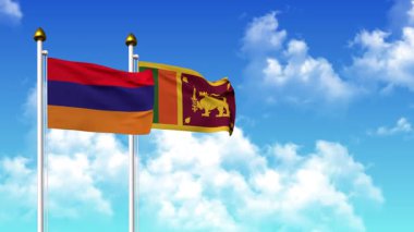 Kutupta alfa ile birlikte ARMENIA ve SRI LANKA bayrakları dalgalanıyor