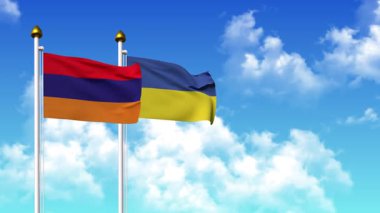 Kutupta alfa ile birlikte ARMENIA ve UKRAINE bayrakları dalgalanıyor