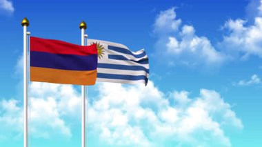 Kutupta alfa ile birlikte ARMENIA ve Uruguay bayrakları dalgalanıyor