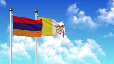 Kutupta alfa ile birlikte ARMENIA ve VATICAN bayrakları dalgalanıyor