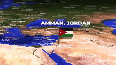 Amman JORDAN 'dan Cezayir' e bayrak iğneli uçuş