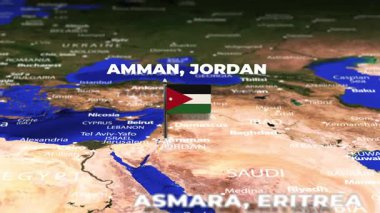 Amman JORDAN 'dan Asmara ERITREA' ya bayrak iğneleriyle uçuş