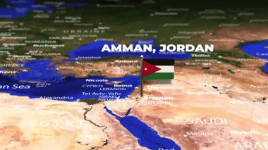 Amman JORDAN 'dan Bamako MALI' ye bayrak iğneleriyle uçuş