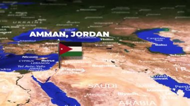 Amman JORDAN 'dan Bangkok' a bayrak iğneleriyle uçuş