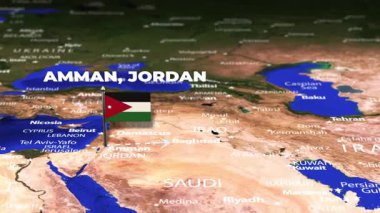 Amman JORDAN 'dan Pekin' e bayrak iğneleriyle uçuş