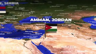 Amman JORDAN 'dan Belgrad' a Bayrak iğneleriyle Uçuş