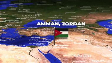 Amman JORDAN 'dan Berlin' e bayrak iğneleriyle uçuş