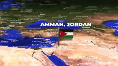 Amman JORDAN 'dan Bern' e bayrak iğneli uçuş