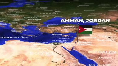 Amman JORDAN 'dan Bogot KOLOMBIA' ya bayrak iğneli uçuş