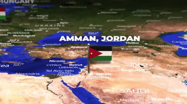 Amman JORDAN 'dan Budapeşte' ye bayrak iğneleriyle uçuş
