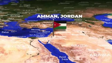 Amman JORDAN 'dan Cape Town' a bayrak iğneli Güney Afrika uçağı