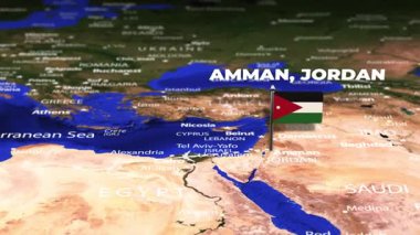 Amman JORDAN 'dan Caracas Venezuela' ya bayrak iğneleriyle uçuş