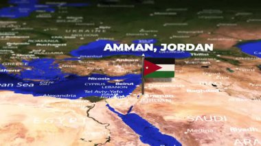 Amman JORDAN 'dan Dakar SENEGAL' e bayrak iğneleriyle uçuş