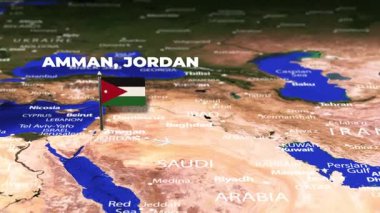 Amman JORDAN 'dan Dili Doğu Timor' a bayrak iğneli uçuş