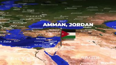 Amman JORDAN 'dan Dublin' e bayrak iğneleriyle uçuş