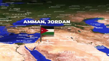Amman JORDAN 'dan Dushanbe TAJIKISTAN' a bayrak iğneli uçuş