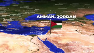Amman JORDAN 'dan Freetown SIERRA LEone' ye bayrak iğneli uçuş