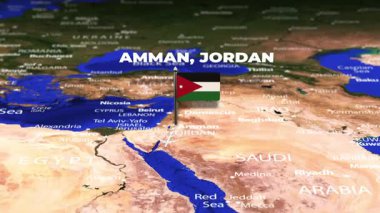 Amman JORDAN 'dan Gaborone BOTSwana' ya bayrak iğneli uçuş