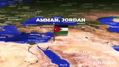 Amman JORDAN 'dan Gitega BURUNDI' ye bayrak iğneleriyle uçuş