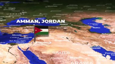Amman JORDAN 'dan Hanoi VİETNAM' a bayrak iğneleriyle uçuş