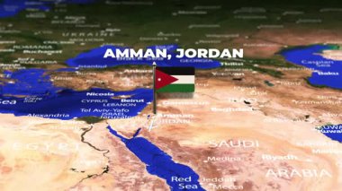 Amman JORDAN 'dan Harare ZIMBABWE' ye bayrak iğneleriyle uçuş