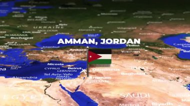 Amman JORDAN 'dan Helsinki FINLAND' a bayrak iğneleriyle uçuş