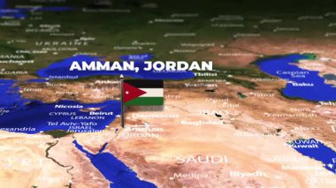 Amman JORDAN 'dan İslamabad PAKISTAN' a bayrak iğneleriyle uçuş