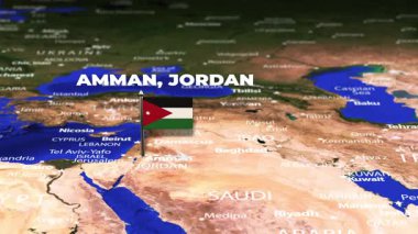 Flight From Amman JORDAN to Kathmandu NEPAL with flag pins