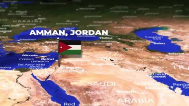 Amman JORDAN 'dan Kuala Lumpur MALAYSIA' ya bayrak iğneli uçuş