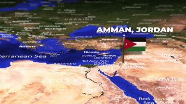 Amman JORDAN 'dan Lima Peru' ya bayrak iğneleriyle uçuş