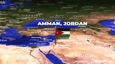 Amman JORDAN 'dan Ljubljana SLOVENIA' ya bayrak iğneli uçuş