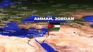 Amman JORDAN 'dan Madrid' e bayrak iğneli uçuş