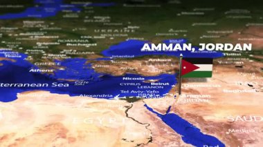 Amman JORDAN 'dan Managua NICARAGUA' ya bayrak iğneli uçuş