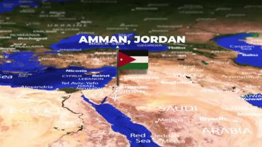 Amman JORDAN 'dan Maputo MOZAMBIQUE' a bayrak iğneleriyle uçuş