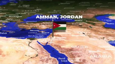 Amman JORDAN 'dan Maseru LESOTHO' ya bayrak iğneleriyle uçuş
