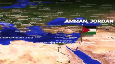 Amman JORDAN 'dan Mexico City MEXICO' ya bayrak iğneli uçuş