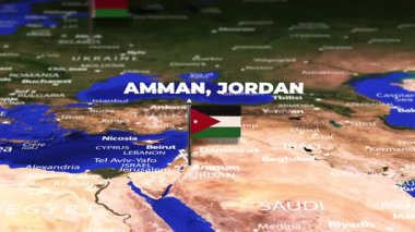 Amman JORDAN 'dan Minsk BELARUS' a bayrak iğneleriyle uçuş